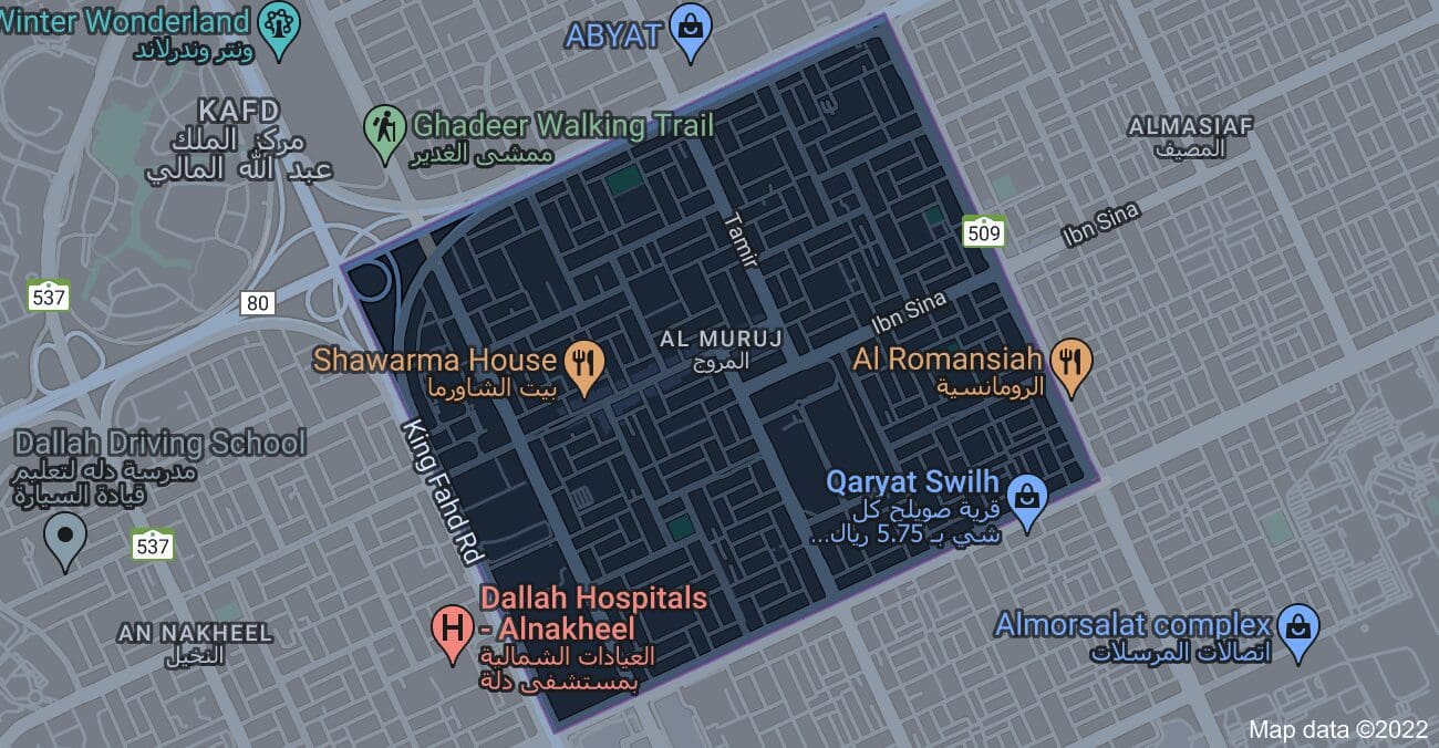 موقع حي المروج الرياض