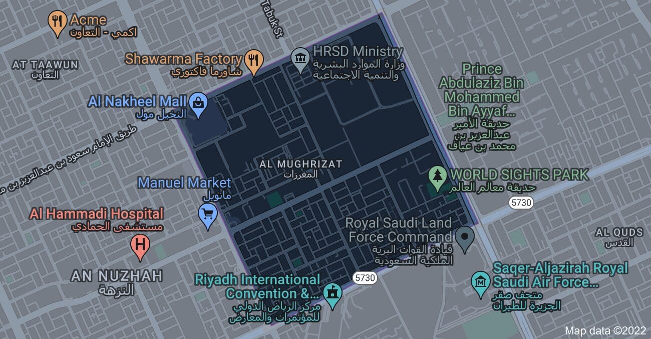 موقع حي المغرزات الرياض