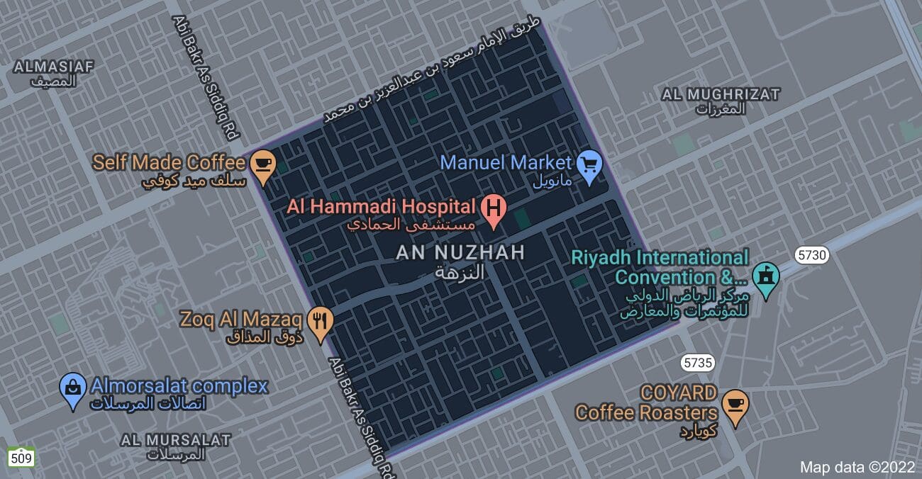 موقع حي النزهة الرياض