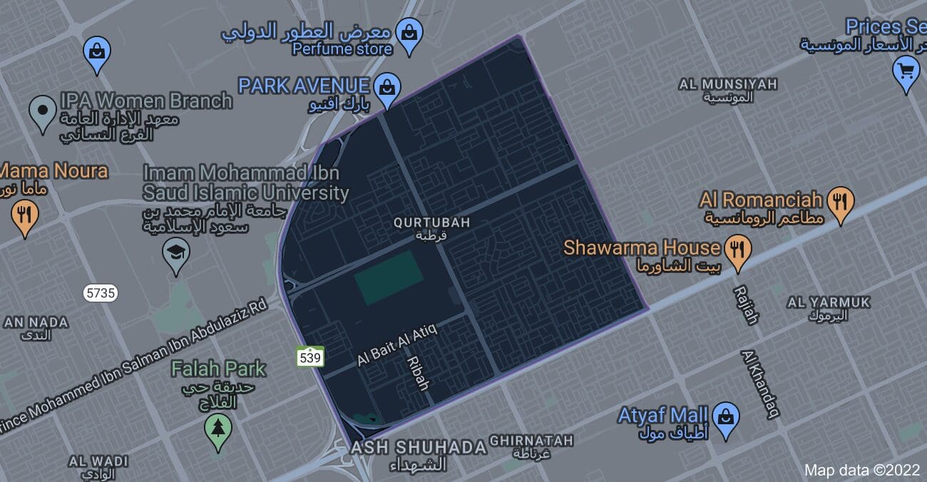 موقع حي قرطبة الرياض