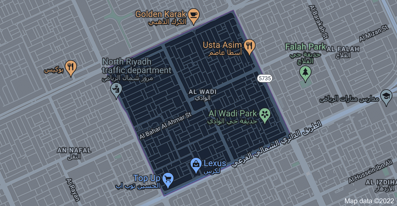 موقع حي الوادي الرياض